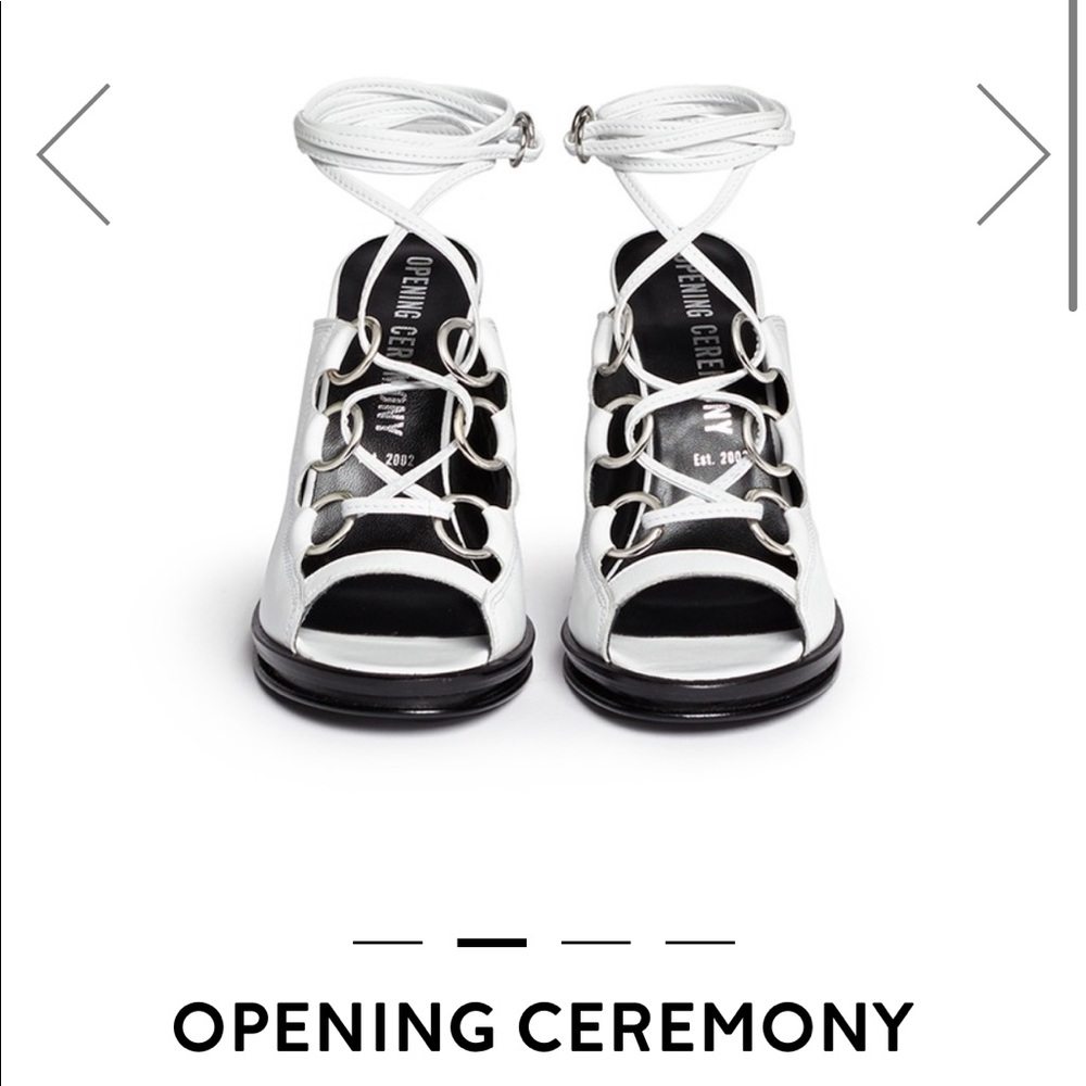 Kali Opening Ceremony lace up Wedges in White